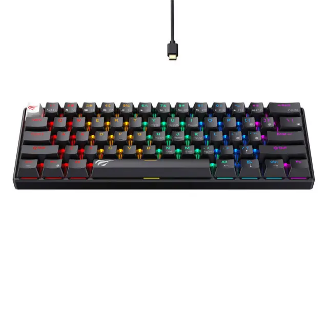 Havit KB903L ενσύρματο μηχανικό πληκτρολόγιο / gaming RGB (μαύρο) (QWERTY) 2