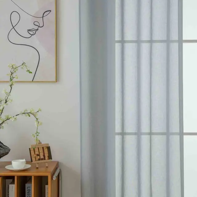 Beauty Home Ύφασμα κουρτίνας με το μέτρο γάζα Sharp Art 8448 Φ300 Γκρι 2