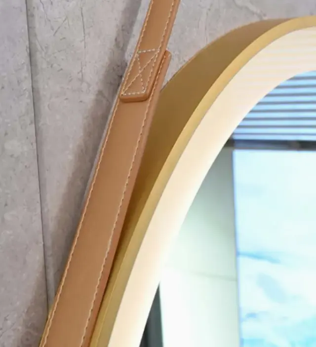 ΚΑΘΡΕΦΤΗΣ ΜΠΑΝΙΟΥ ΜΕ ΙΜΑΝΤΑ LED ΑΦΗΣ MIRRORLUX SELENE S-4676G ΣΤΡΟΓΓΥΛΟΣ Φ-800MM ΧΡΥΣΟΣ 3
