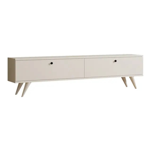 Έπιπλο τηλεόρασης Jate pakoworld σε λευκή απόχρωση 160x25x40εκ