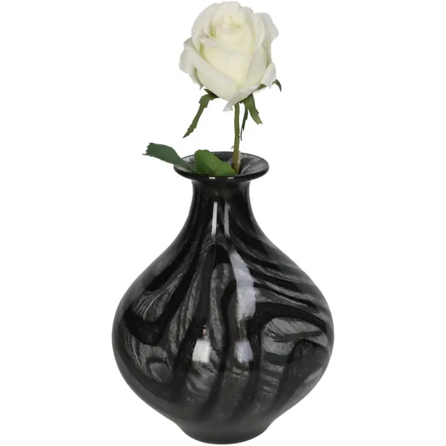 Βάζο Μαύρο Γυαλί 18.5x18.5x23.5cm 2