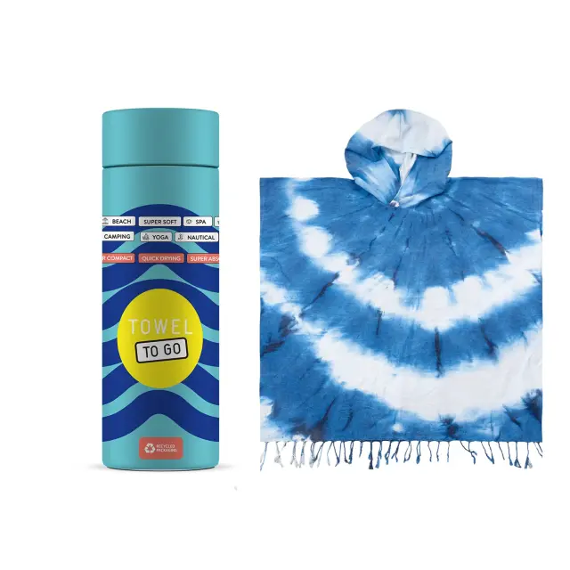 Towel To Go Tie Dye Πόντσο Παραλίας Blue