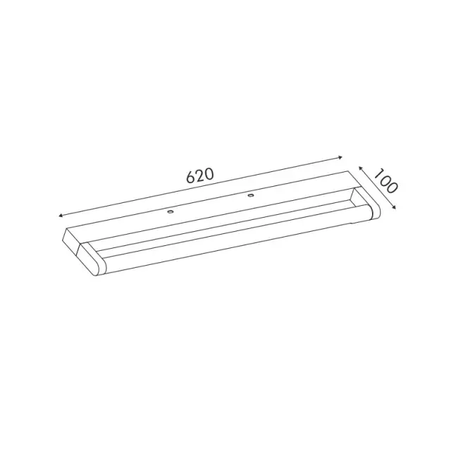 ΕΠΙΤΟΙΧΟ Φ/Σ LED 12W 780LM 3000K ΧΡΩΜΙΟ ΑΛΟΥΜΙΝΙΟ 620Χ100Χ25ΜΜ BATI / PN283LED62CH 2