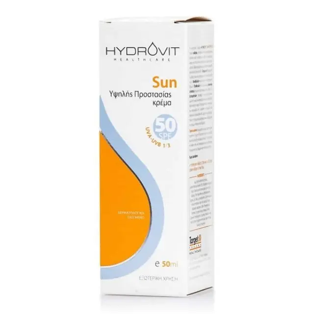 HYDROVIT Sun High Protection Cream SPF50 Αντηλιακή Κρέμα Υψηλής Προστασίας 50ml