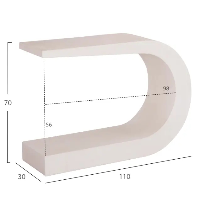 Κονσόλα σειρά Santorini MDF σε υπόλευκο χρώμα 110x30x70 εκ. 2