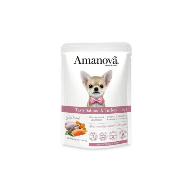 Amanova Grain Free Adult Dog Tasty Salmon & Turkey Φακελάκι 100gr Μονόχρωμο