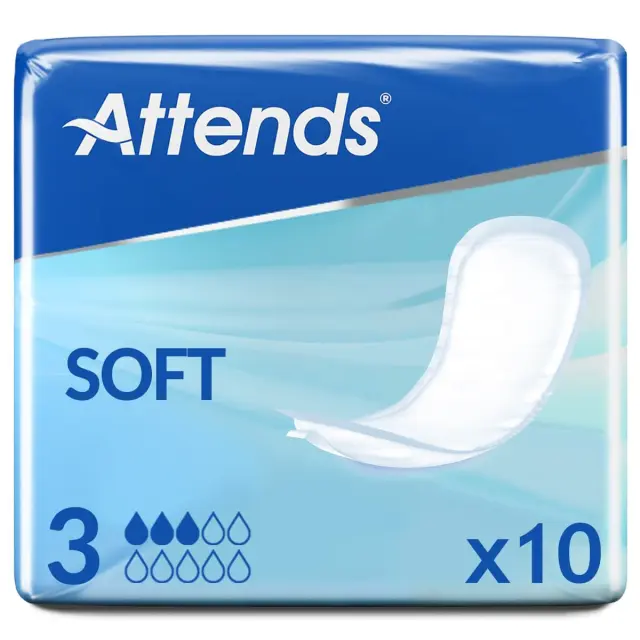 ATTENDS Σερβιέτες ακράτειας Νο 3 SOFT EXTRA X10 ΤΕΜ