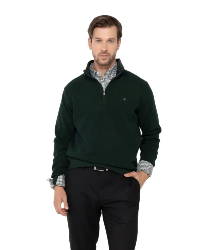 The Bostonians ανδρικό βαμβακερό φούτερ half zip regular fit 3RO1000-1