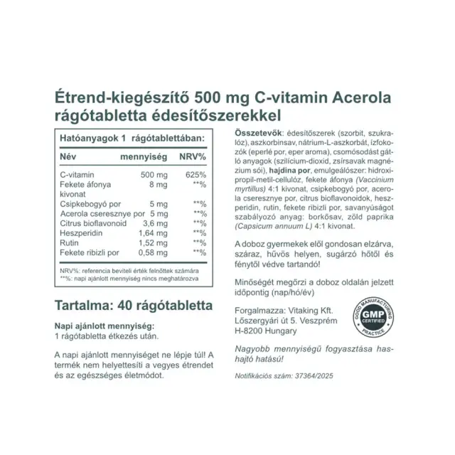 Vitaking Vitamin C-500 Acerola Raspberry 2