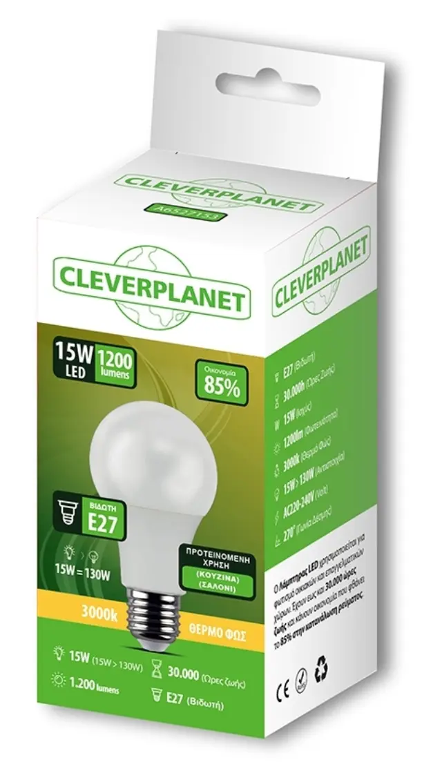 Cleverplanet Λάμπα Led 15W/E27 Θερμό Φως 2