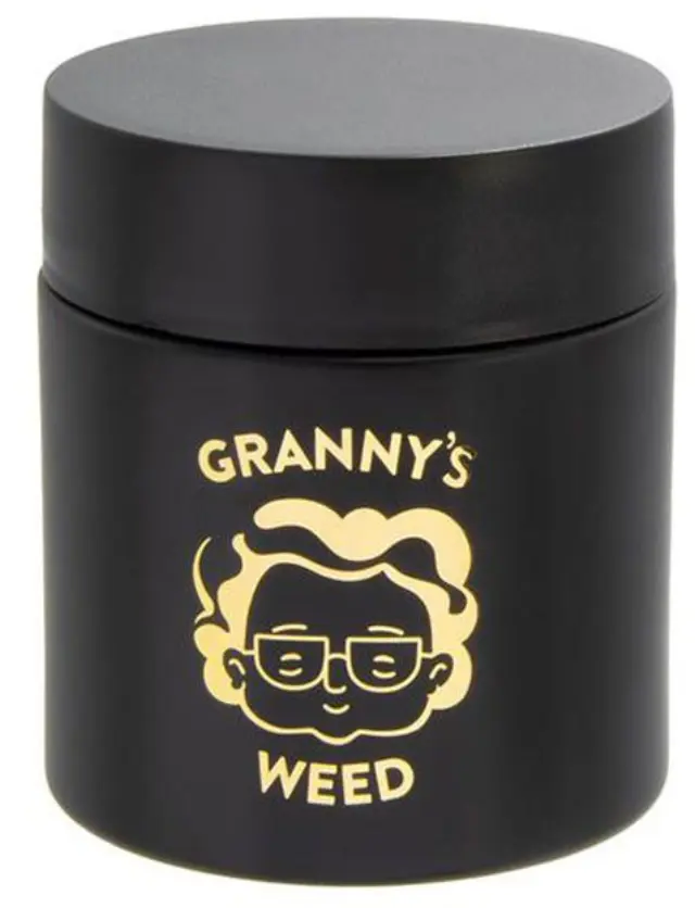 Γυάλινο Βάζο Granny's Smellproof Jar 120ml (4oz) με Γυαλί UV - Κλείνει Αεροστεγώς (Μαύρο)