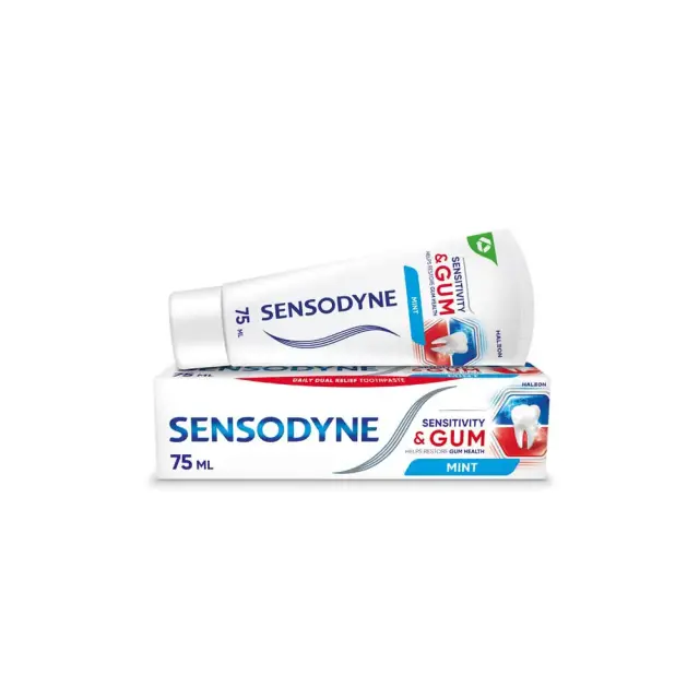 Sensodyne | Sensitivity & Gum Mint Οδοντόκρεμα για Ευαίσθητα Δόντια & Ούλα που Aιμορραγούν | 75ml