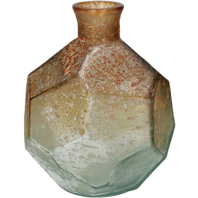 Βάζο Ώχρα Ανακυκλωμένο Γυαλί 16x16x18cm