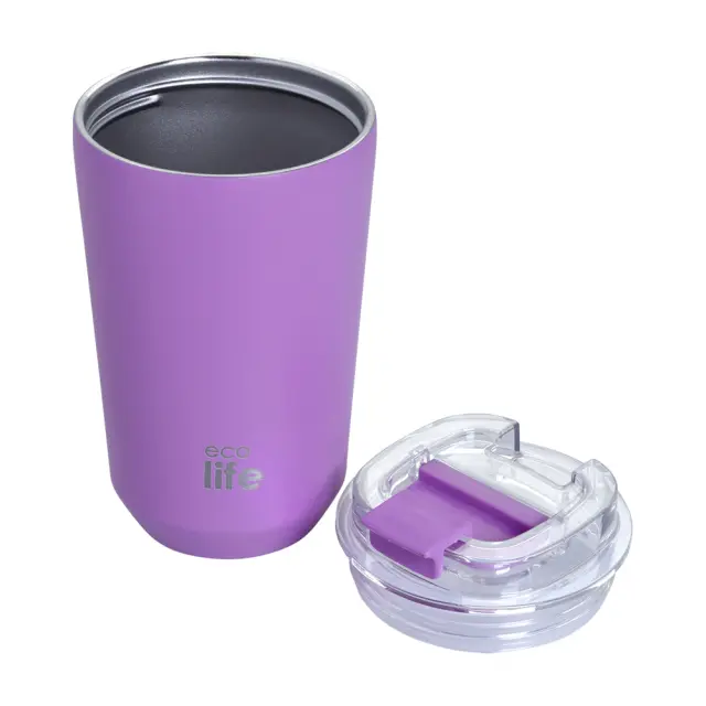Ecolife Ποτήρι Θερμός 360ml (Hot & Cold) / Coffee Thermos: Pure Collection (5 χρώματα) - Μωβ 3