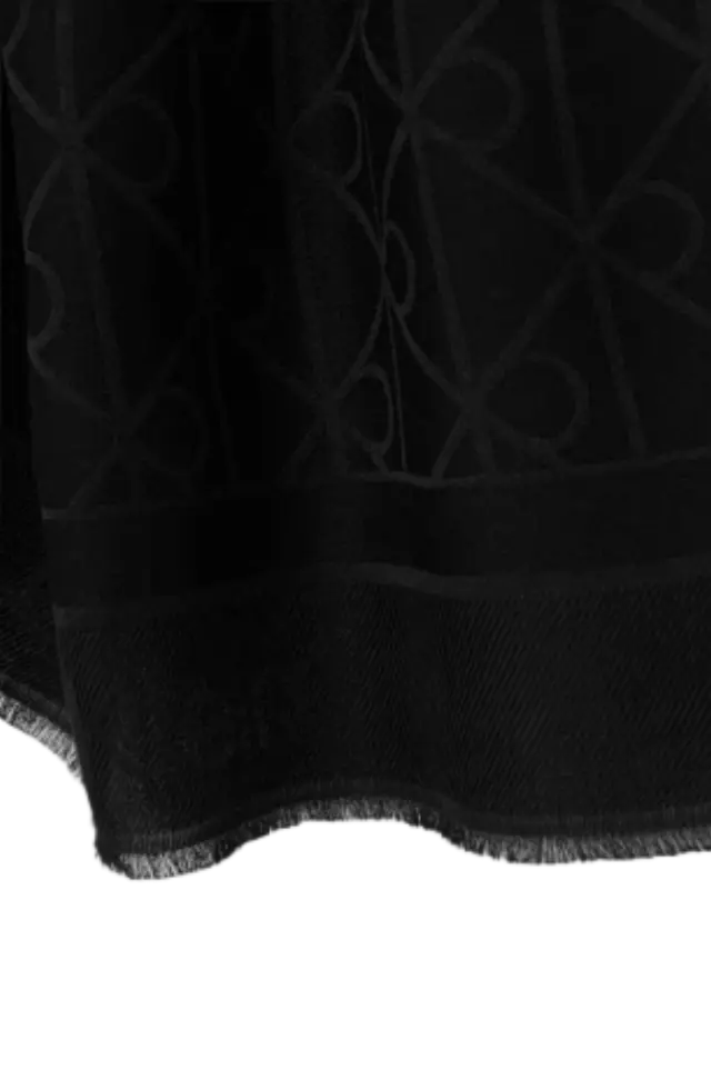 Calvin Klein Γυναικείο Ελαφρύ Φουλάρι Emblem AOP Glossy Tonal Scarf 2