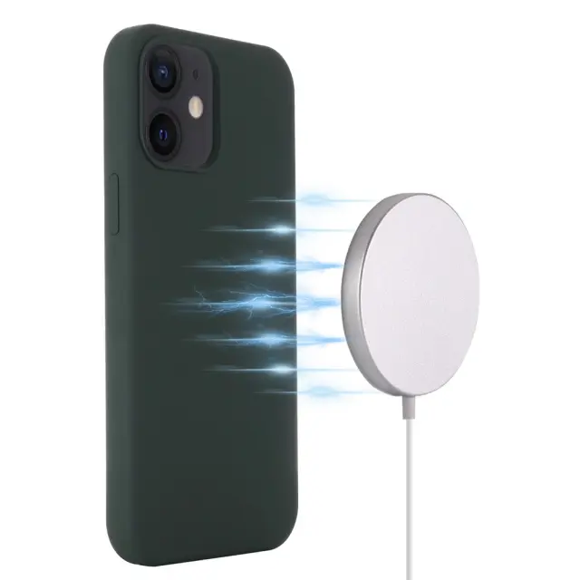 Θήκη Σιλικόνης με MagSafe για iPhone 12 mini-Dark Green OEM 2