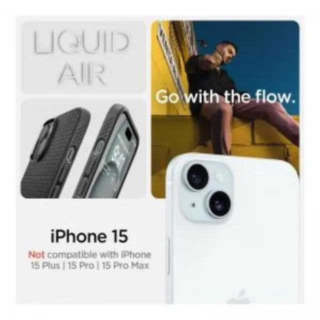 Θήκη Soft TPU Spigen Apple iPhone 15 Liquid Air Μαύρο N62496 3