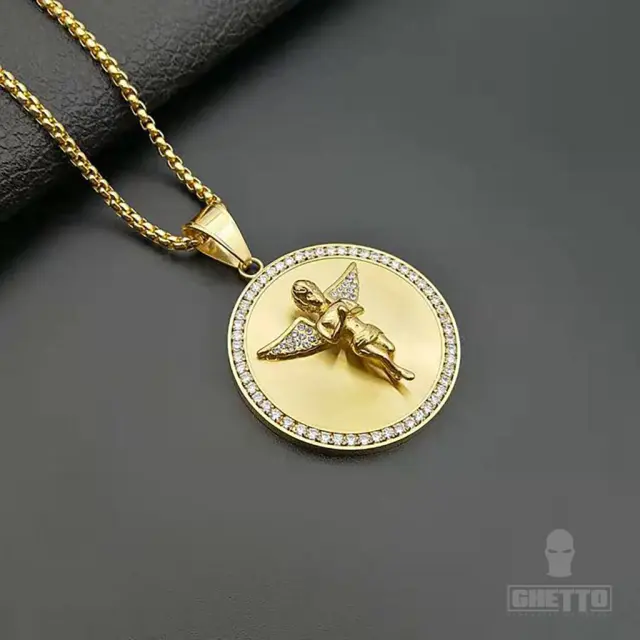 Ghetto Crystal Angel Charm Pendant Necklace Άλλο/Πολύχρωμο