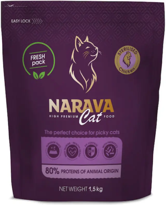 Narava Sterilized Ξηρά Τροφή Γάτας με Κοτόπουλο 1.5kg