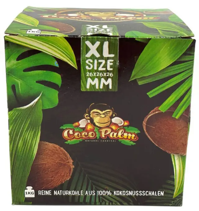 Καρβουνάκια για Ναργιλέ τετράγωνα Coco Palm (26mm) - 1Kg