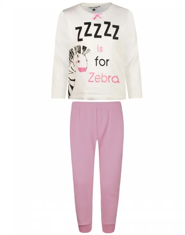 Energiers Πυζάμα Κοριτσίστικη ZZZ Is For Zebra Χρώμα Τριανταφυλλί (35-121301-9) Ροζ