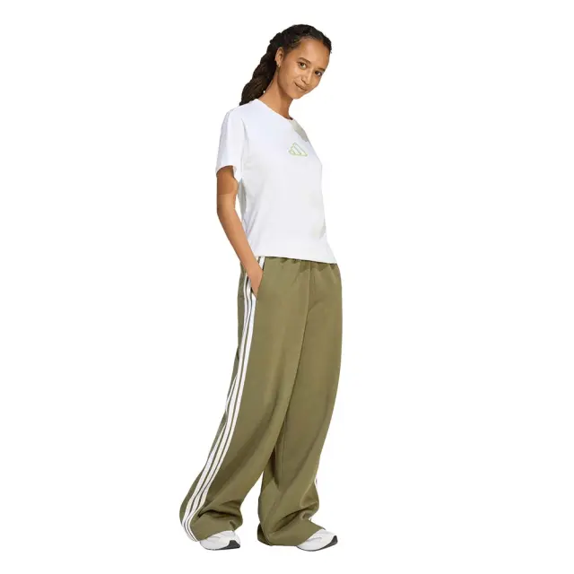 adidas Sportswear Women's 3Stripes Fleece Wide Leg Pants Πράσινο KS5524 (adidas Sportswear) 3