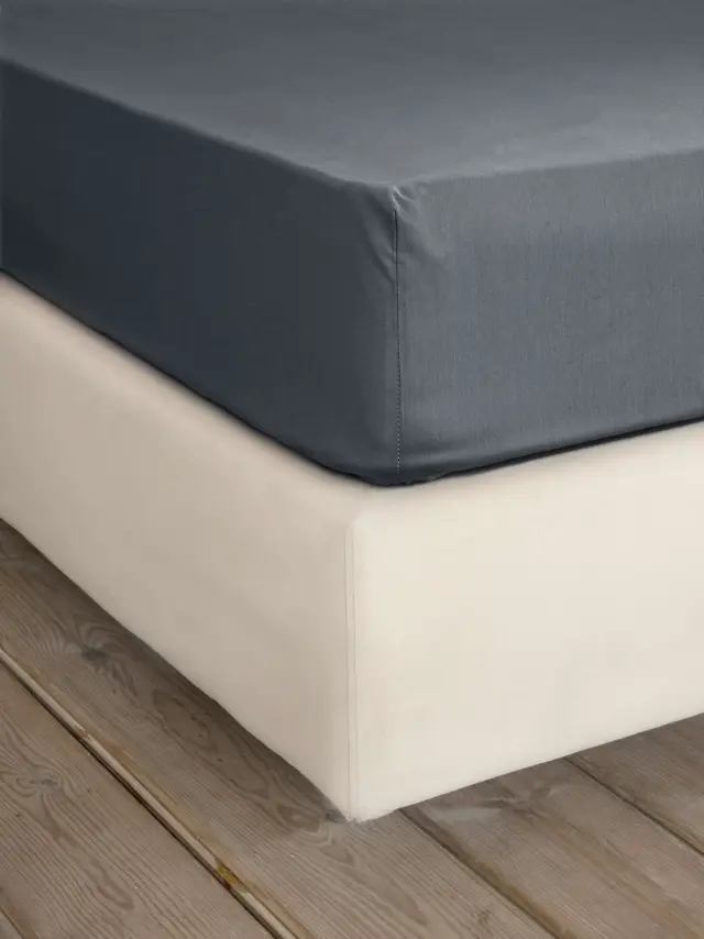 Σεντόνι Διπλό 140x200+32 Nima Unicolors 100% βαμβακερόΜε Λάστιχο- Midnight Gray