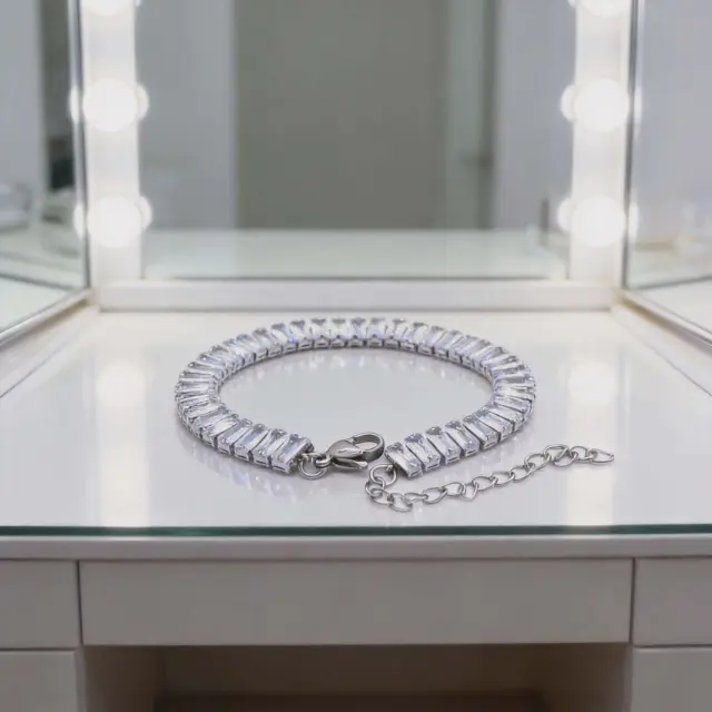 Crystal Statement Silver Bracelet