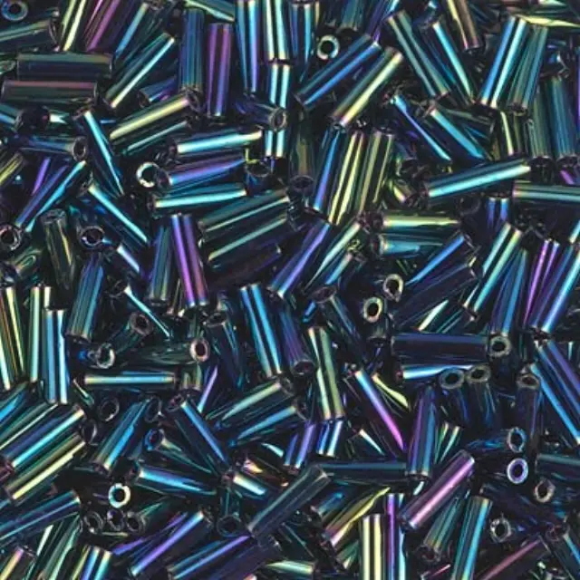 Χάντρα Miyuki Glass Bugles - 455 - Metallic Variegated Blue Iris 6mm - 10gr