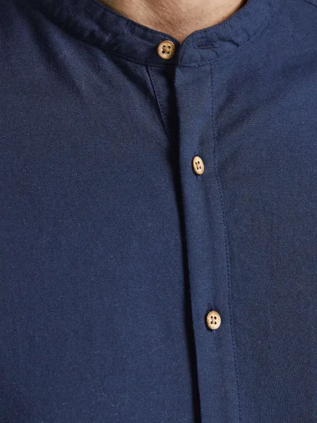 JPRBLASUMMER HALF PLACKET SHIRT L/S SN Navy Blazer 2