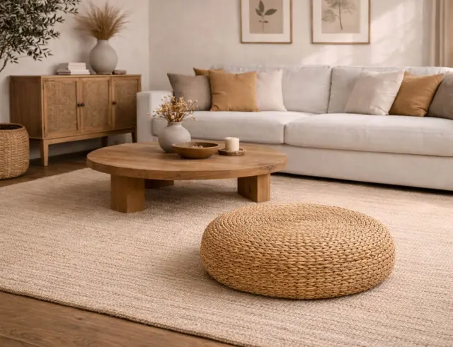 Σκαμπό Πουφ Νatural H&S Collection με διαστάσεις 58x20cm BD2000080 3