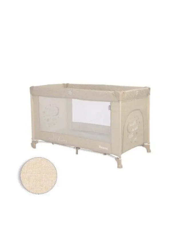 Παρκοκρέβατο Lorelli Noemi 1 Layer Fog Beige Star 10080542217 3