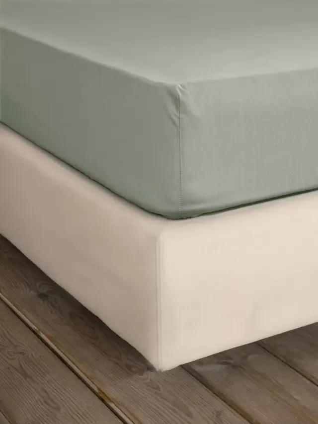 Σεντόνι Ημίδιπλο 120x200+32 Nima Unicolors SS24 100% βαμβακερόΜε Λάστιχο- Rock Green