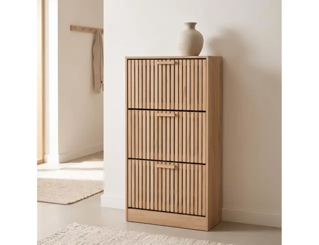 Παπουτσοθήκη Klaus Home Deco Factory με 3 ράφια, 6 επίπεδα και διαστάσεις 60x24x113cm - Απόχρωση Ξύλου HD0206FS