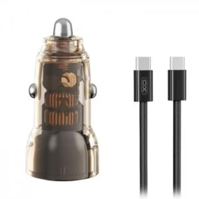 Universal φορτιστής αυτοκινήτου με 2 εξόδους, 1x USB-A & 1x USB-C και αποσπώμενο καλώδιο USB-C, 60W 3