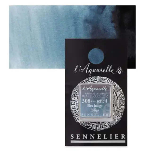Χρώμα Ακουαρέλας Sennelier l Aquarelle Half Pan - 308 Indigo