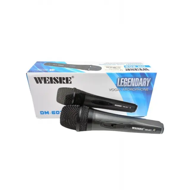 Weisre Ενσύρματο Μικρόφωνο Karaoke DM607 σε Μαύρο Χρώμα