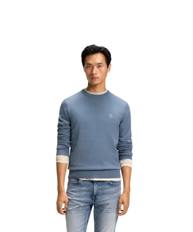 Hugo Boss - Ανδρικό Πλεκτό Πουλόβερ Kanovano_S 50527583-424 Μπλε 2