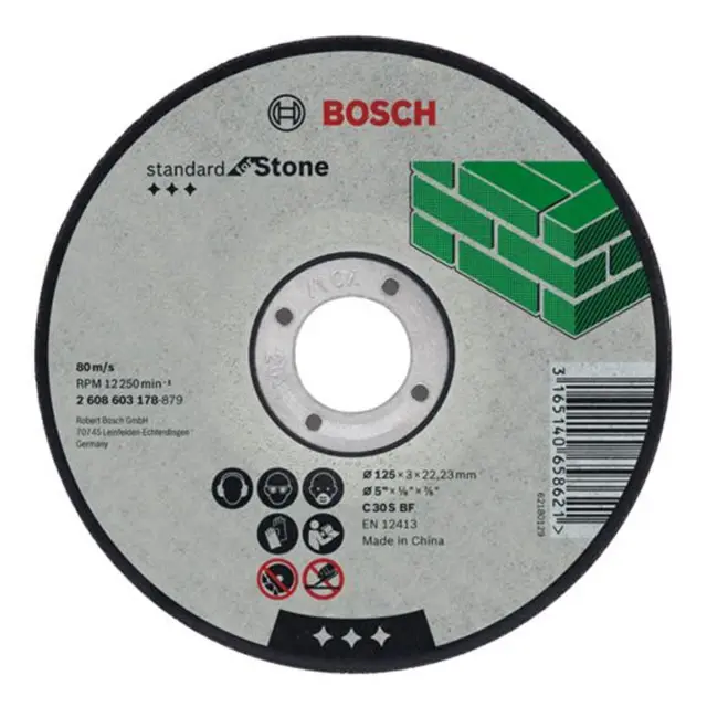 Δίσκος Κοπής Πέτρας Επίπεδος BOSCH STANDARD FOR STONE 125x3mm