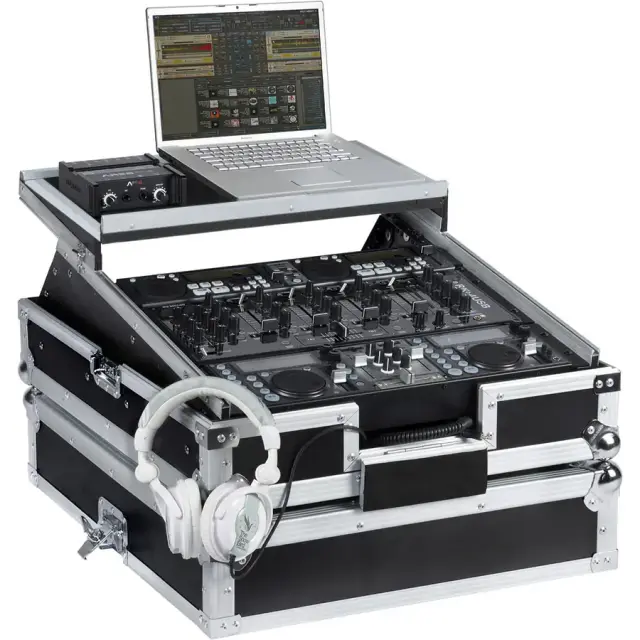WALKASSE WM-1912LTS Flight Case Rackmount DJ 19" /10U Silver (Laptop Stand).