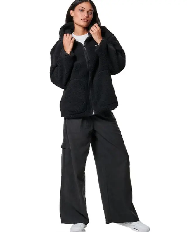 Body Action Zip-through Γυναικεία Ζακέτα Φούτερ Sherpa 071420-BLACK - L 3