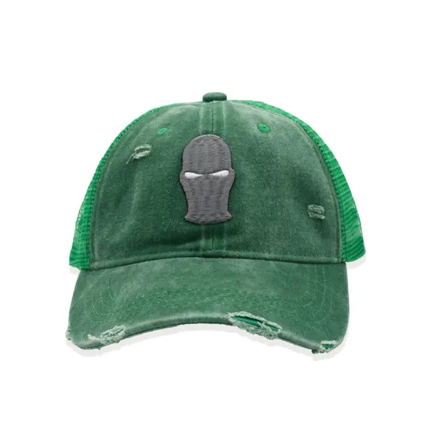 Ghetto Green 3D Mask Washed Cap | 6 Panel 2