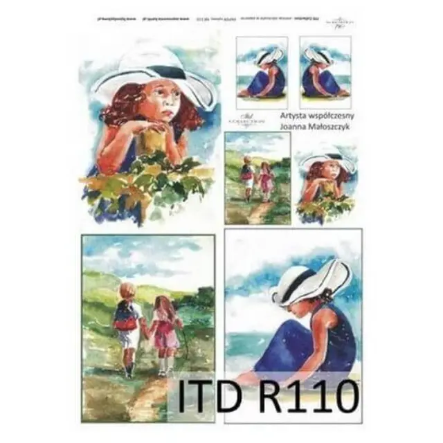 Ριζόχαρτο ντεκουπάζ ITD, 21x29cm, Καλοκαιρινές βόλτες, R110