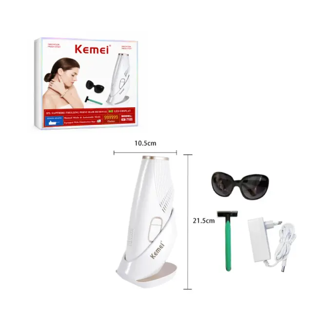 Συσκευή Αποτρίχωσης IPL Kemei KM-7105 με Τεχνολογία Sapphire Cooling - Kemei KM-7105 IPL Hair Removal Device with Sapphire Cooling 069260