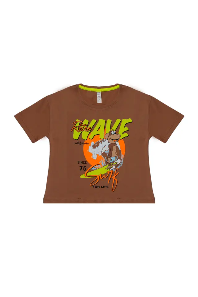 T-Shirt Kid Retro Wave Καφέ