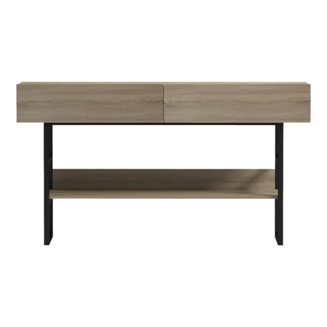 Κονσόλα Vien pakoworld σε sonoma-μαύρη απόχρωση 139x43x75.5εκ 2