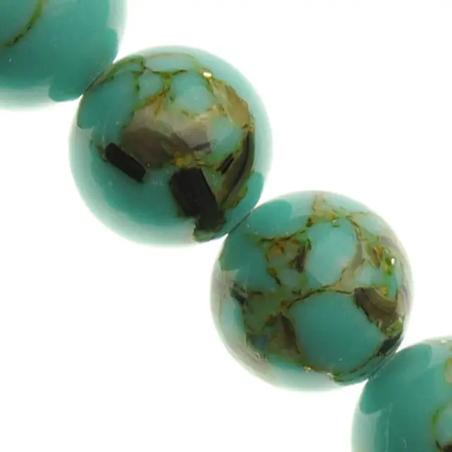 Χάντρα Sea Shell/Τυρκουάζ Reconstructed Medium Turquoise - Ø12mm ~33τεμ