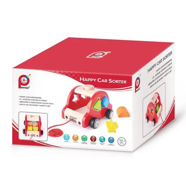 Pin Toys Ξύλινη Τρεχαλίτσα ταξινόμησης 'Αυτοκινητάκι' με τουβλάκια από 12+ μηνών 802821 3