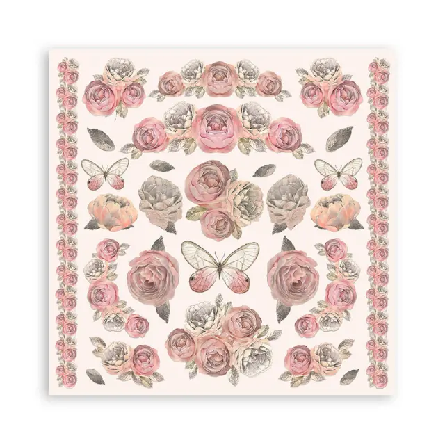 Χαρτιά scrapbooking 10τεμ, 20.3×20.3cm Stamperia, Shabby Rose 2