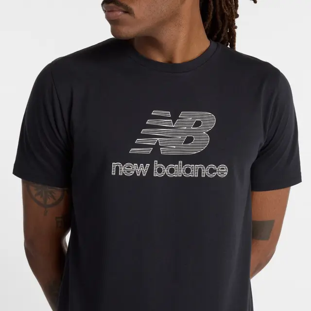 New Balance Heathertech Logo T-Shirt (MT51003-BK) - Μαύρο 2